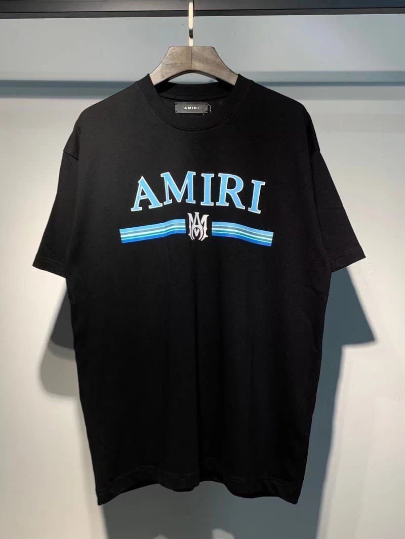 Amiri Graphic Tee Rainbow Drip Logo — 687 黑色