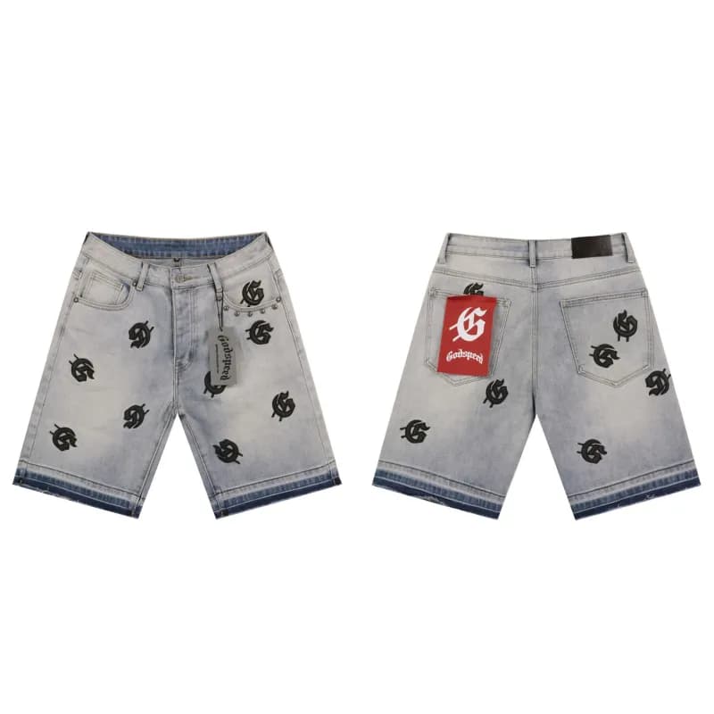 Godspeed Denim Shorts Logo-Print Washed