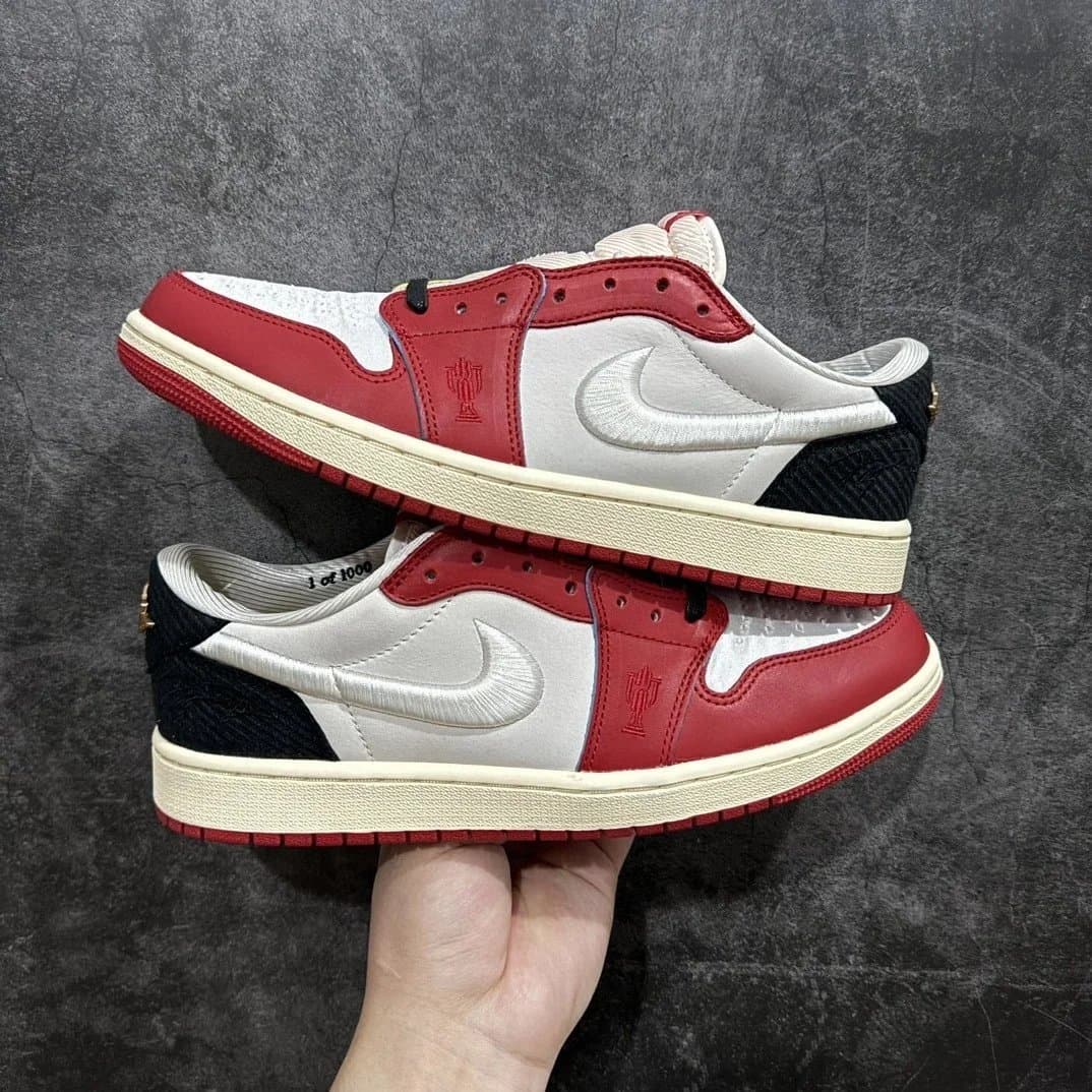 Nike Dunk Low Bred — DG AJ1 LOW OG乔丹之子 白黑红 HV6157-100
