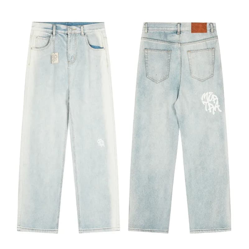 Gallery Dept. Straight Fit Jeans Acid Wash with Logo Print