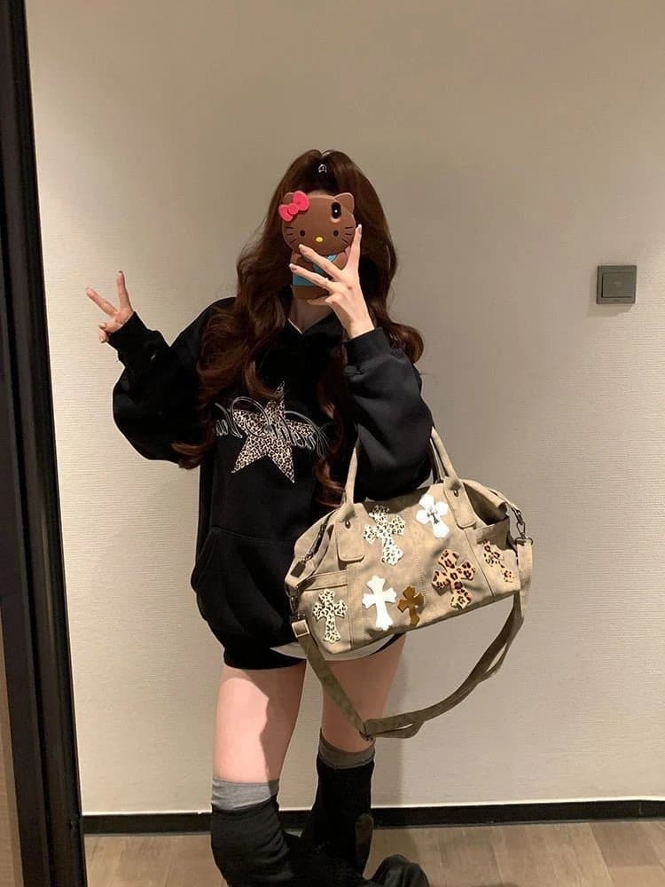 Balenciaga City Bag Leopard Cross Patch