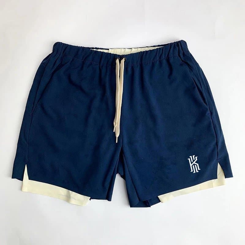 Kith Track Shorts Logo Embroidered — #2205欧文-藏青色-白色内衬【高质量】