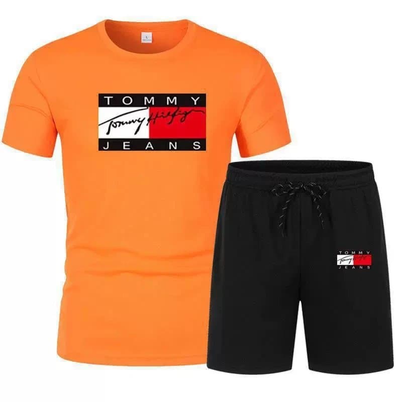 Tommy Hilfiger Logo Tee & Shorts Set Flag Logo
