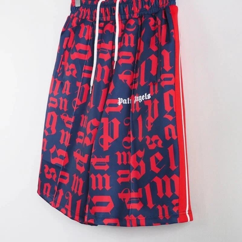 Palm Angels Logo Print Shorts Gothic Script