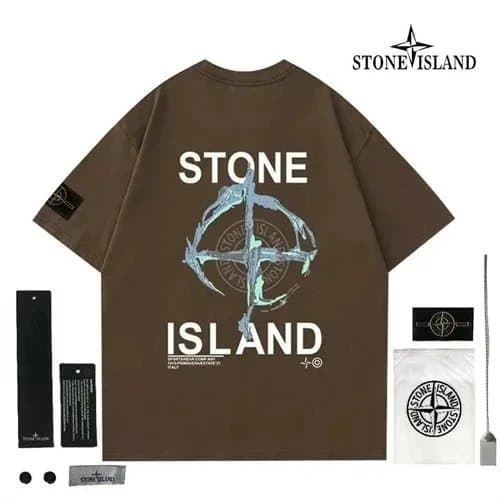 Stone Island Cotton T-Shirt Compass Logo Patch — STD-18