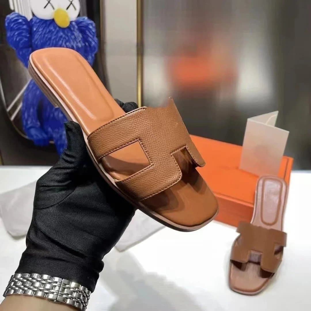 Hermès Oran Slide Palm Tree White — 05