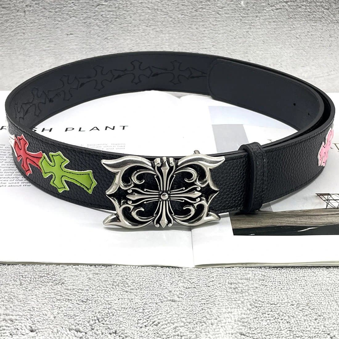 Chrome Hearts Cross Belt Multi-Color Cross Appliqué