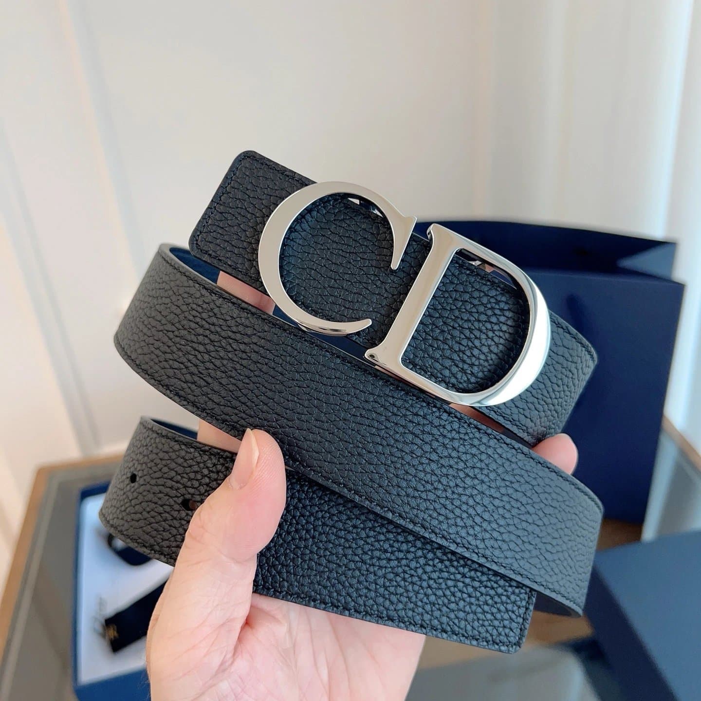 Dior CD Belt Grainy Leather