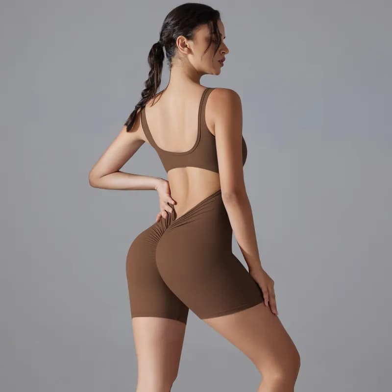Lululemon High-Waisted Shorts & Sports Bra Set Ruched Back