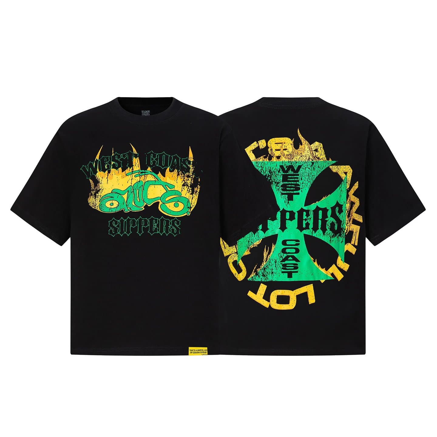 Corteiz West Coast Sippers Tee Flame Graphic
