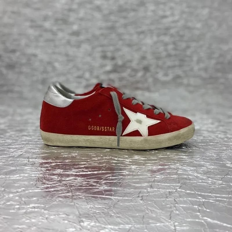 Golden Goose Superstar Distressed Red with Star