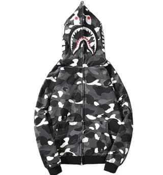 BAPE Full-Zip Hoodie Camouflage — ANK1228JI-灰