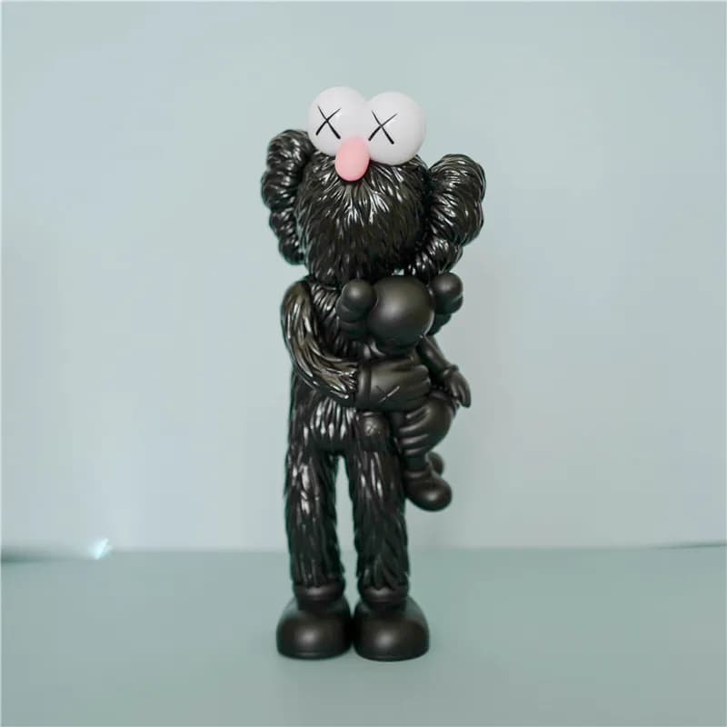 BAPE × KAWS Half-Brain Ape Figure Split Brain Design — take携娃33cm-黑色