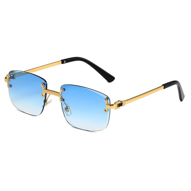 Chrome Hearts Rimless Sunglasses Gradient Blue Lens