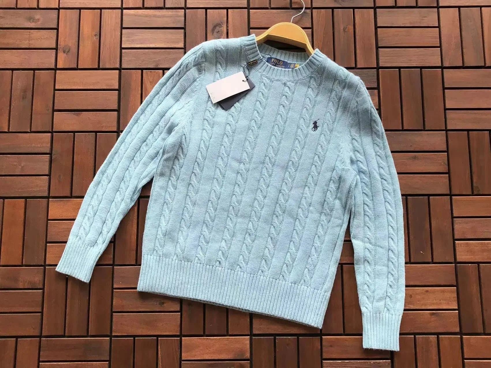 Polo Ralph Lauren Cable Knit Sweater Light Blue