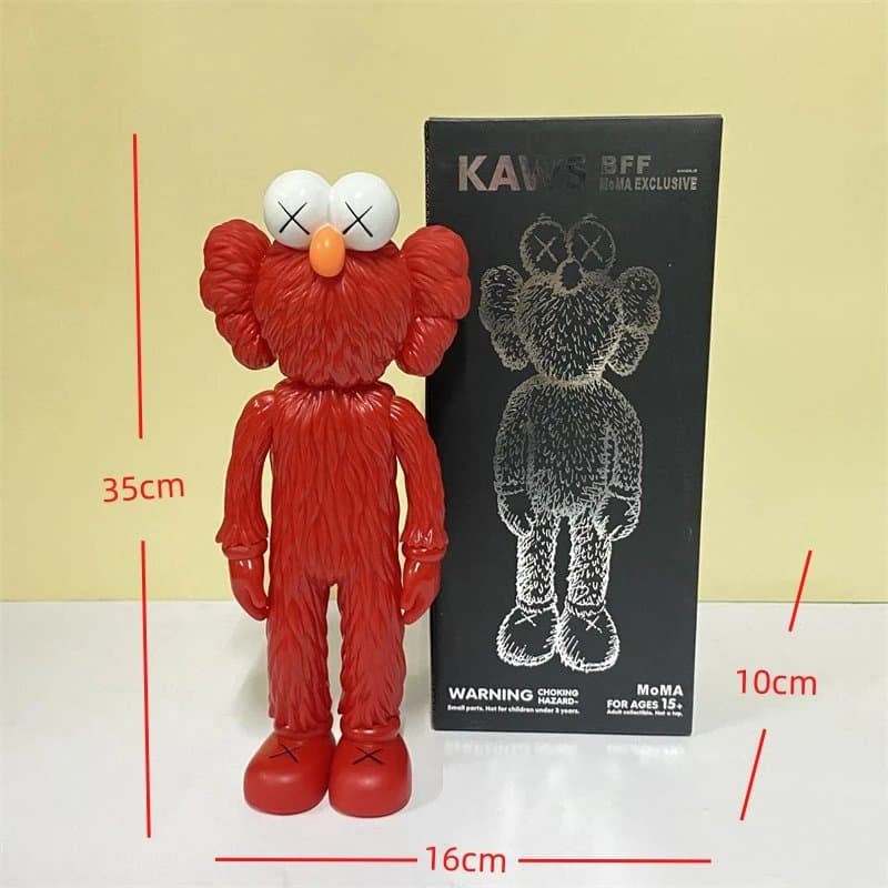KAWS Companion Grey Sitting — 红色35cm-芝麻街