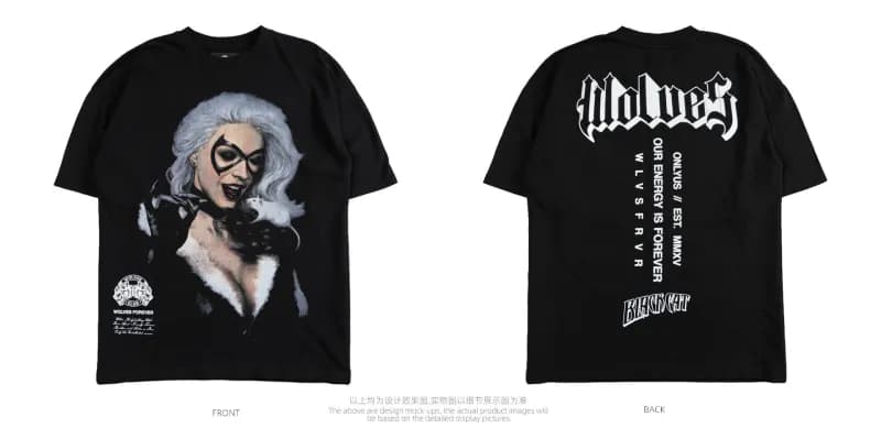 Hellstar Graphic Tee Black Catwoman Print