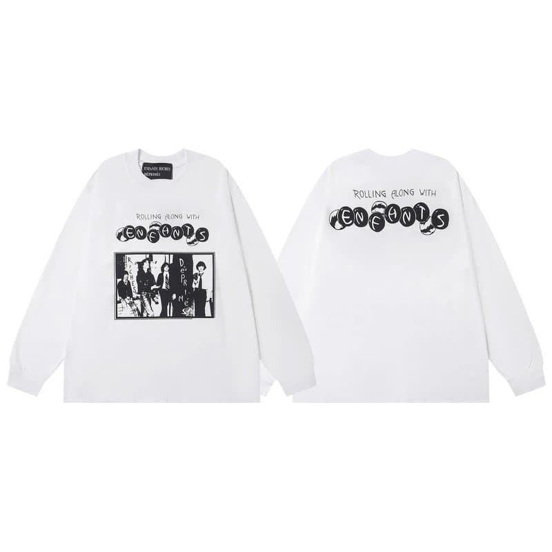 Fear of God Essentials Long Sleeve Tee Eternity and Time Print — White[24 Models]