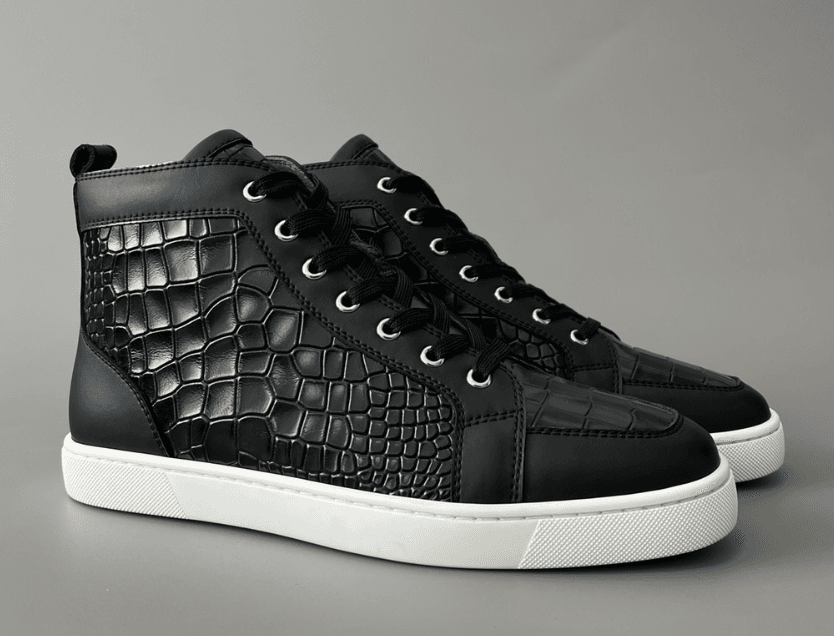 Christian Louboutin High-Top Sneaker Crocodile-Embossed