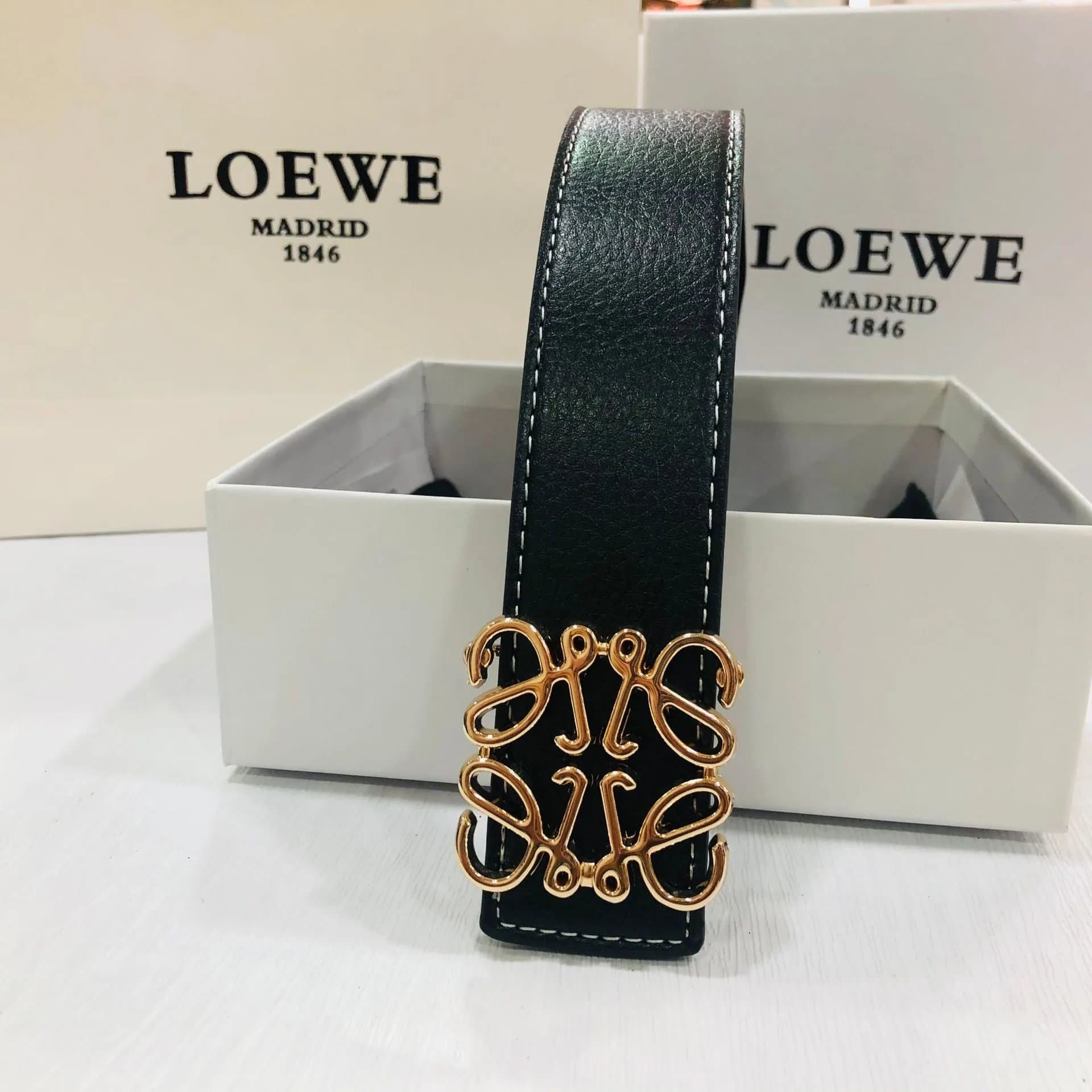 Loewe Anagram Belt Gold Anagram Buckle