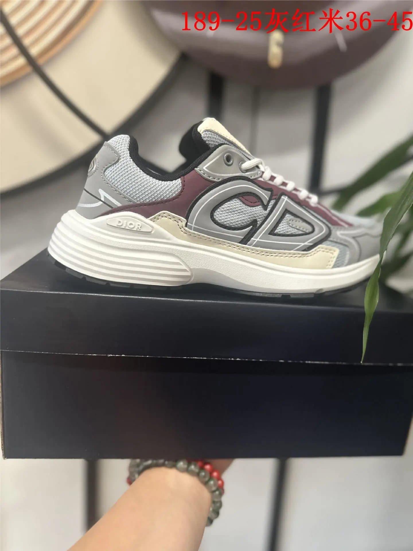 Dior B22 Grey Red Beige