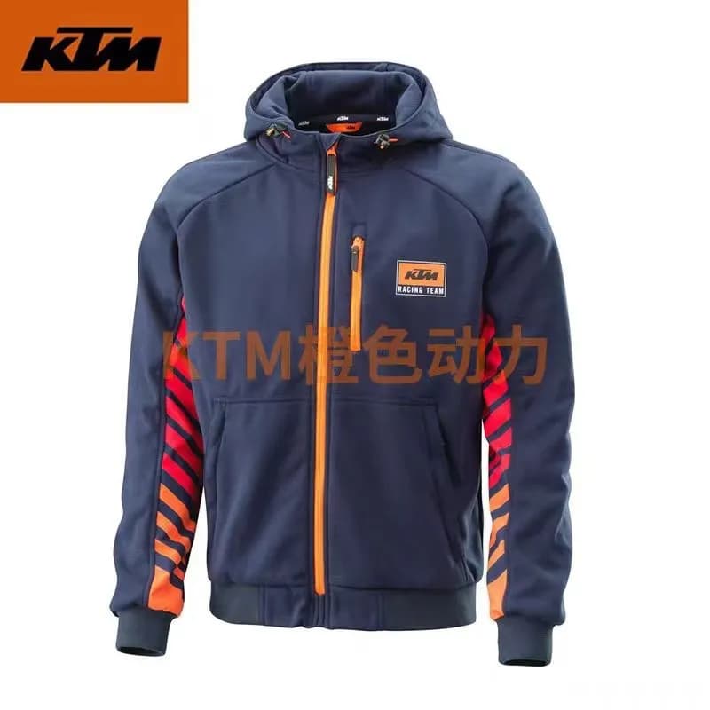 Mertra Racing Team Hooded Jacket Navy Orange Stripe