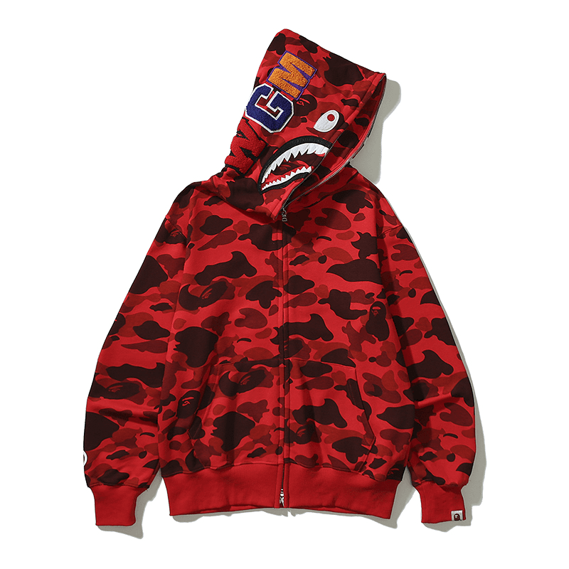 BAPE Shark Hoodie Red Camo
