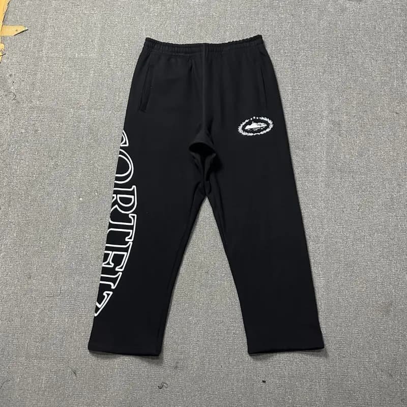 Corteiz Track Pants Embroidered Logo — 651黑白