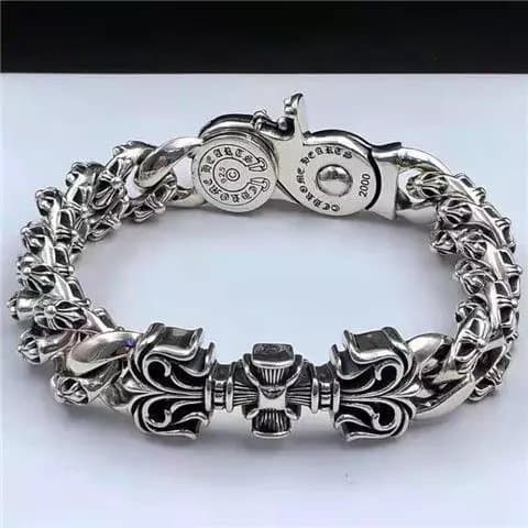 Chrome Hearts Cross Link Bracelet Sterling Silver