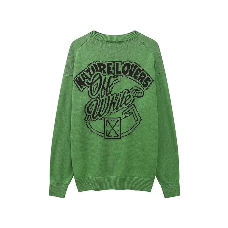 Off-White Arrow Knit Sweater Olive Arrows — 18