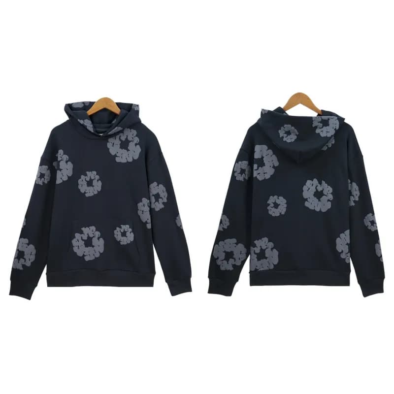 Balenciaga Hooded Sweatshirt Scrunched Flower Print