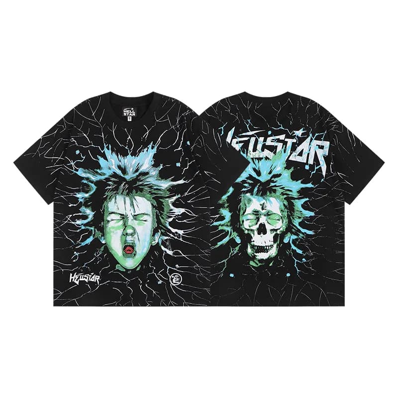 Palm Angels Graphic Tee Hellstar Records Print — H219黑色