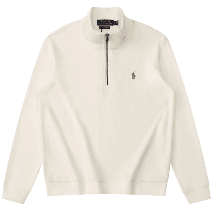 Polo Ralph Lauren Quarter-Zip Pullover Ivory — 白色金标