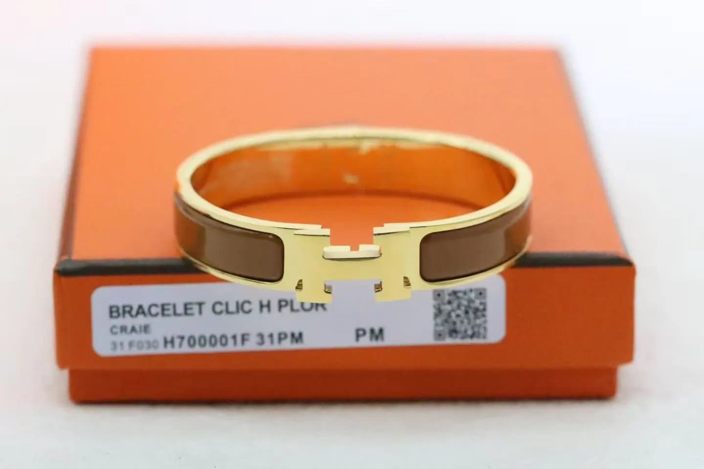 Hermès Clic H Bracelet Craie