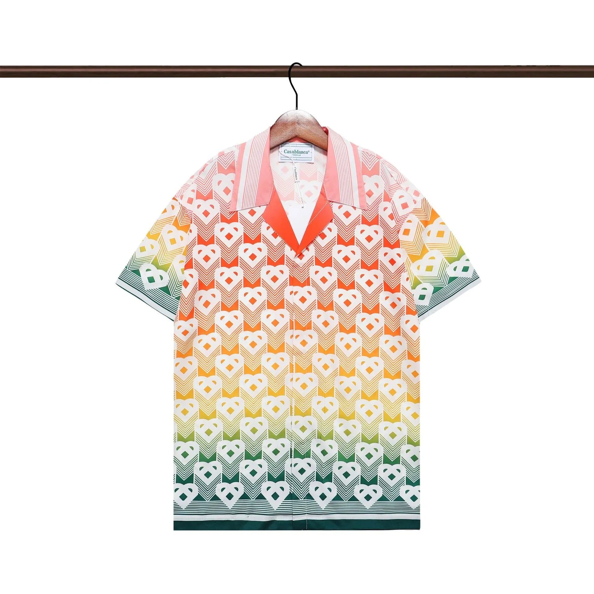 Casablanca Short-Sleeve Shirt Gradient Heart Print