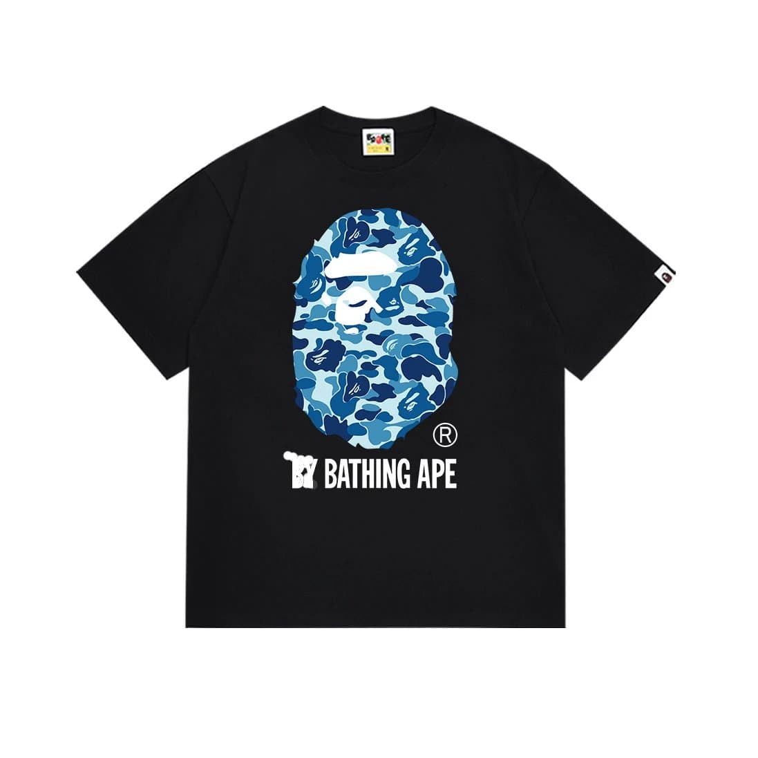 BAPE Ape Head Tee Multi-Camo Patchwork — 151黑蓝