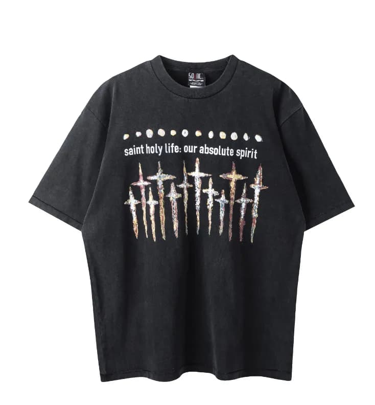 Saint Laurent Graphic T-Shirt Hate Saint Print — ST506