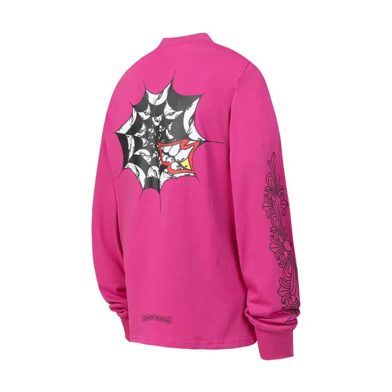 Graphic Tee Chrome Hearts Lips & Skull — 2132玫红