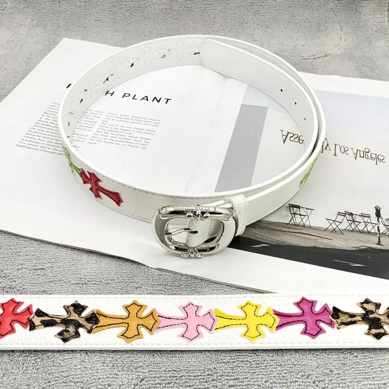 Chrome Hearts Cross Belt Multi-Color Cross Embroidery