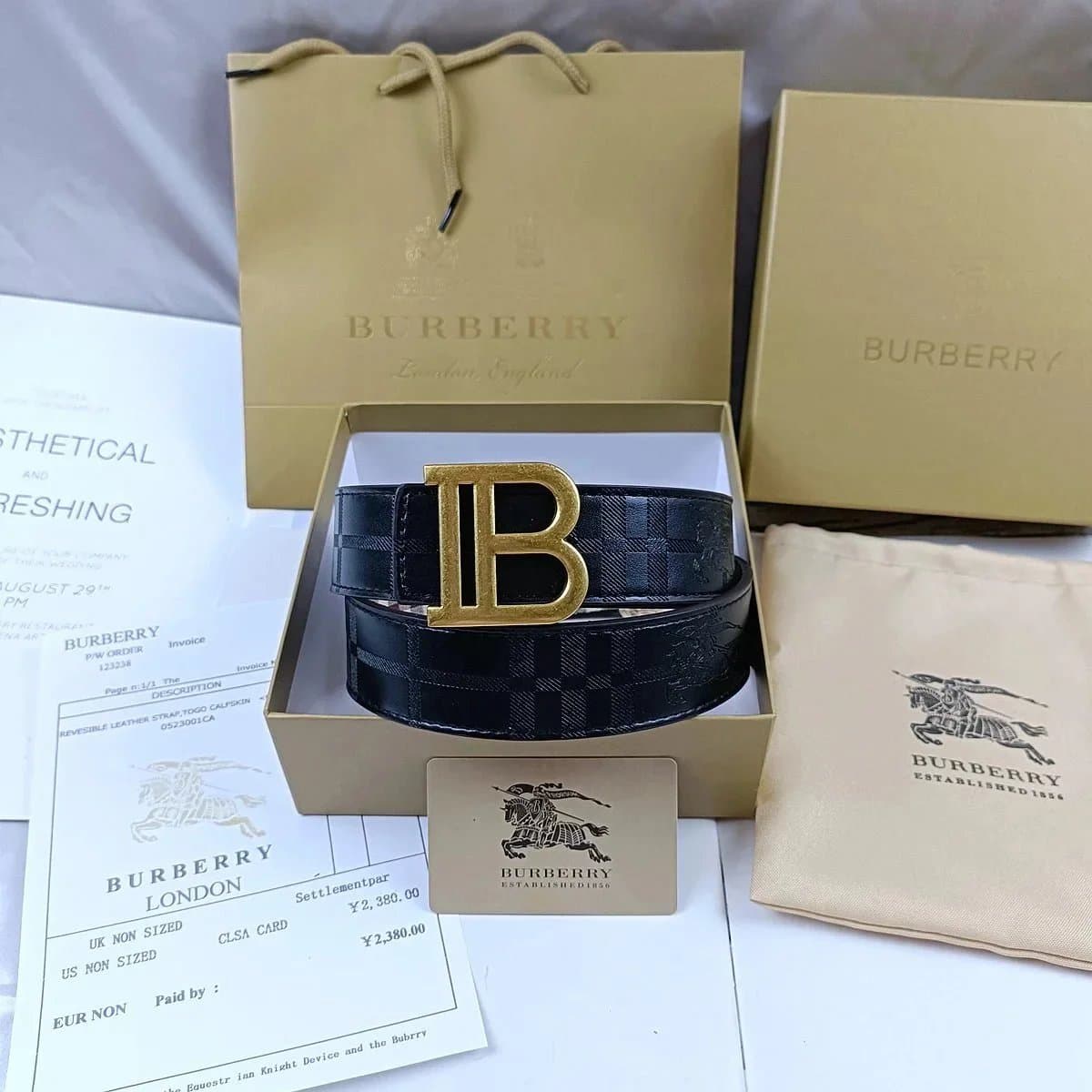 Burberry Equestrian Knight Belt Monogram Embossed — 4