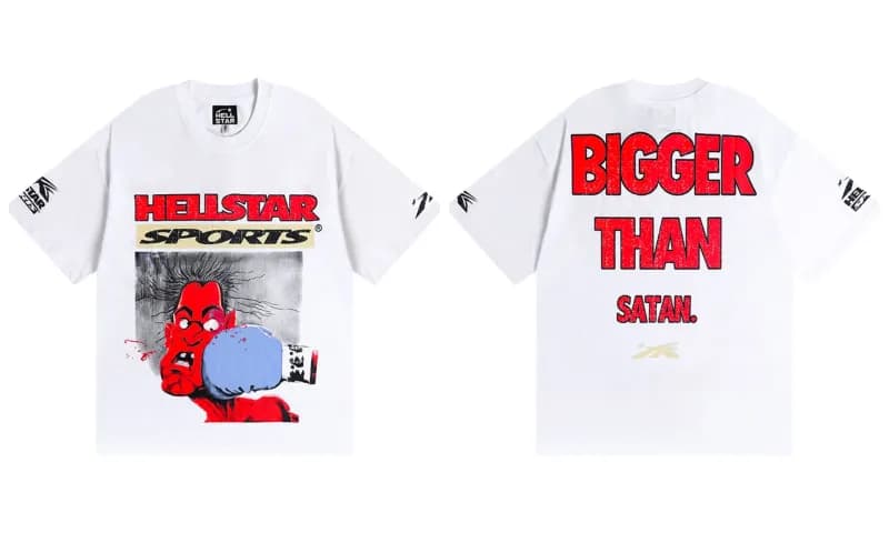 Palm Angels Graphic Tee Hellstar Records Print — H208白色