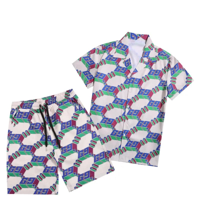 Louis Vuitton Monogram Print Set Light Blue with Navy Pattern — A116+K65