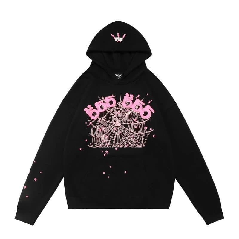 Sp5der Hoodie Spiderweb Logo — 222卫衣黑