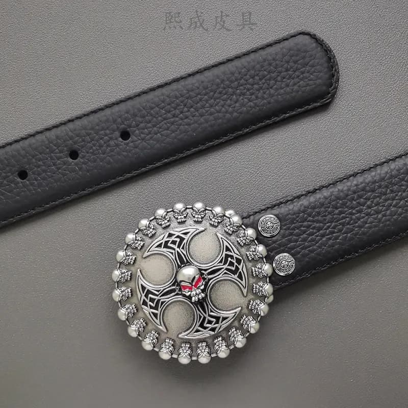 Chrome Hearts Leopard Print Belt Blue Leopard — 14古银