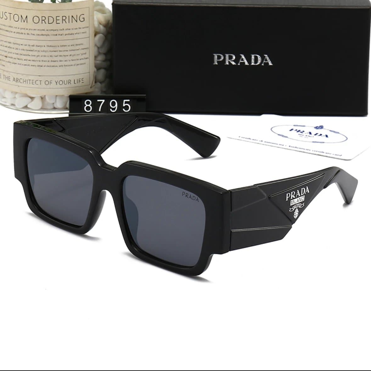 Prada Square Sunglasses Matte Black