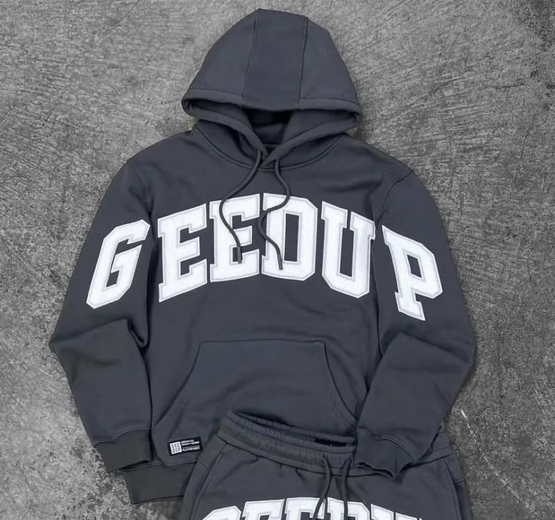 Arch Logo Hoodie Grey with White Appliqué
