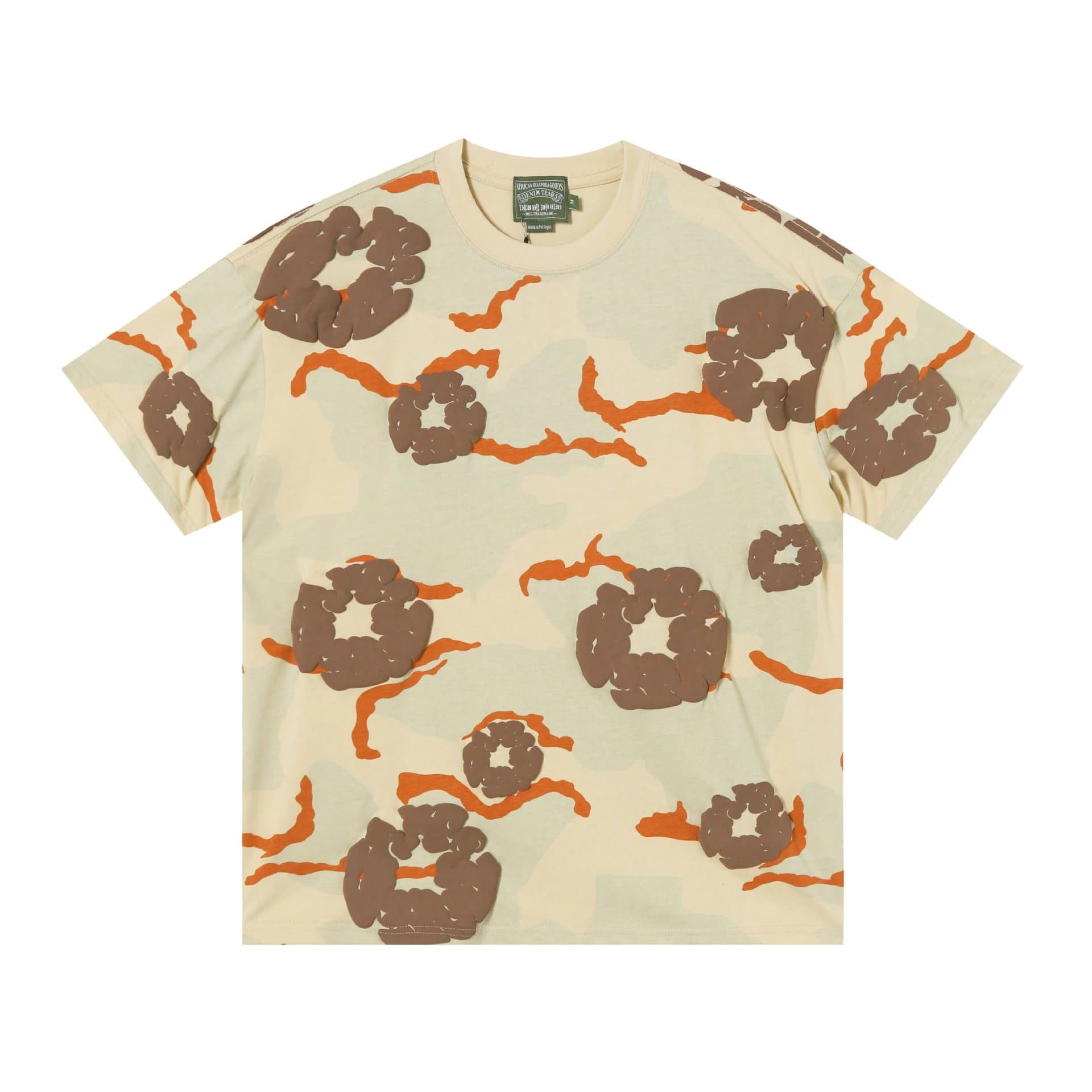 Supreme Printed Shorts Flame Logo — 短袖迷彩杏