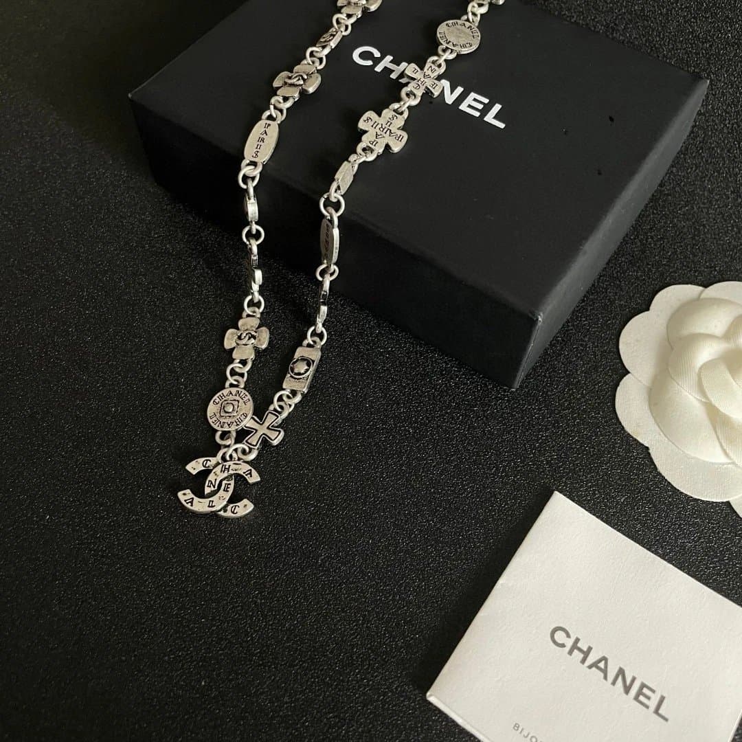 Chanel Chain Necklace Logo Charm