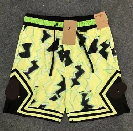 Jordan Basketball Shorts Geometric Panel Design — N010扎染黄