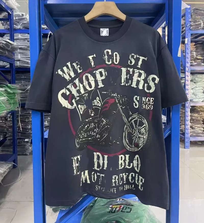 Graphic Tee West Coast Choppers Motorcycle Print